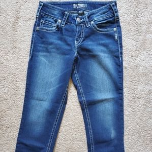 Silver, Suki Mid Denim Capris, 28